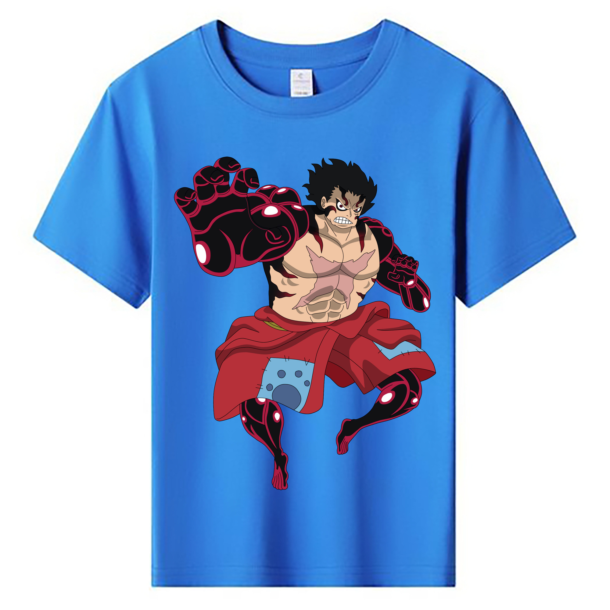 ワンピース モンキー・D・ルフィ ONE PIECE Monkey D. Luffy 綿100％キッズTシャツ（フロントプリント）
